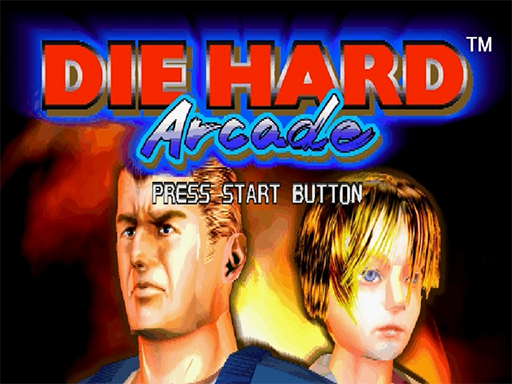 Die Hard Arcade title screen for Sega Saturn